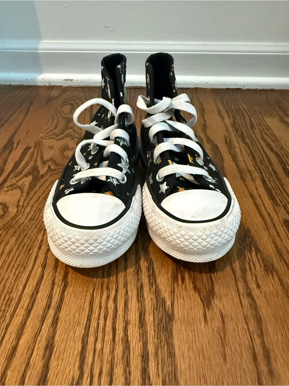 Converse Youth Chuck Taylor All Star Platform Lift Star Sparkle Black White 12